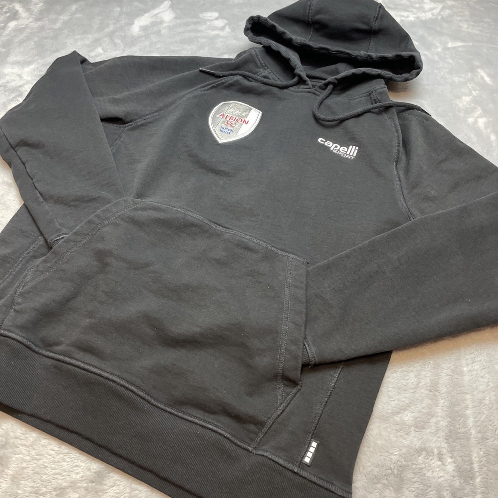 Capelli Sport Mens Albion SC Hoodie S Black Raglan Sleeve Silicon Valley Soccer